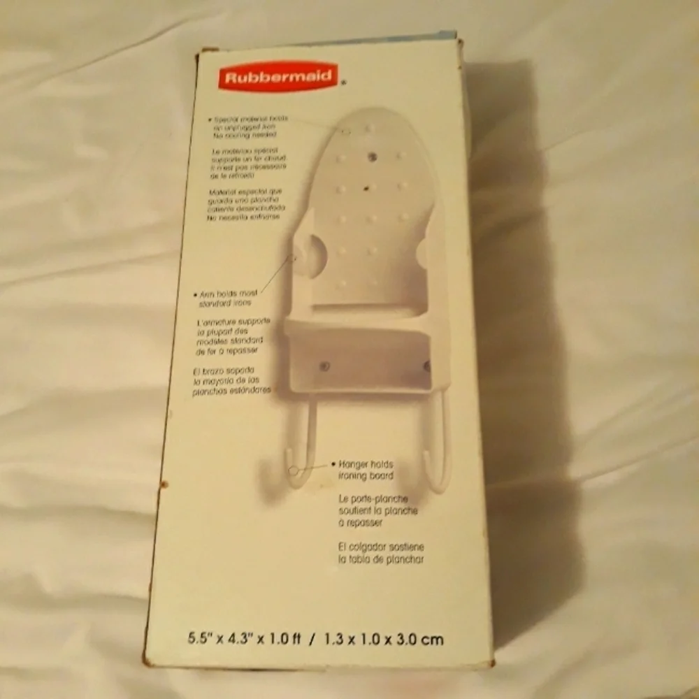 Vintage Rubbermaid Ironing Organizer Wall Mount White Storage New with Box